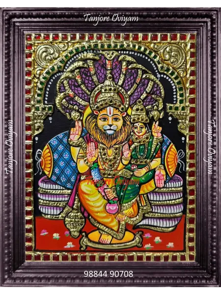 Handmade Lakshmi Narasimha Painting